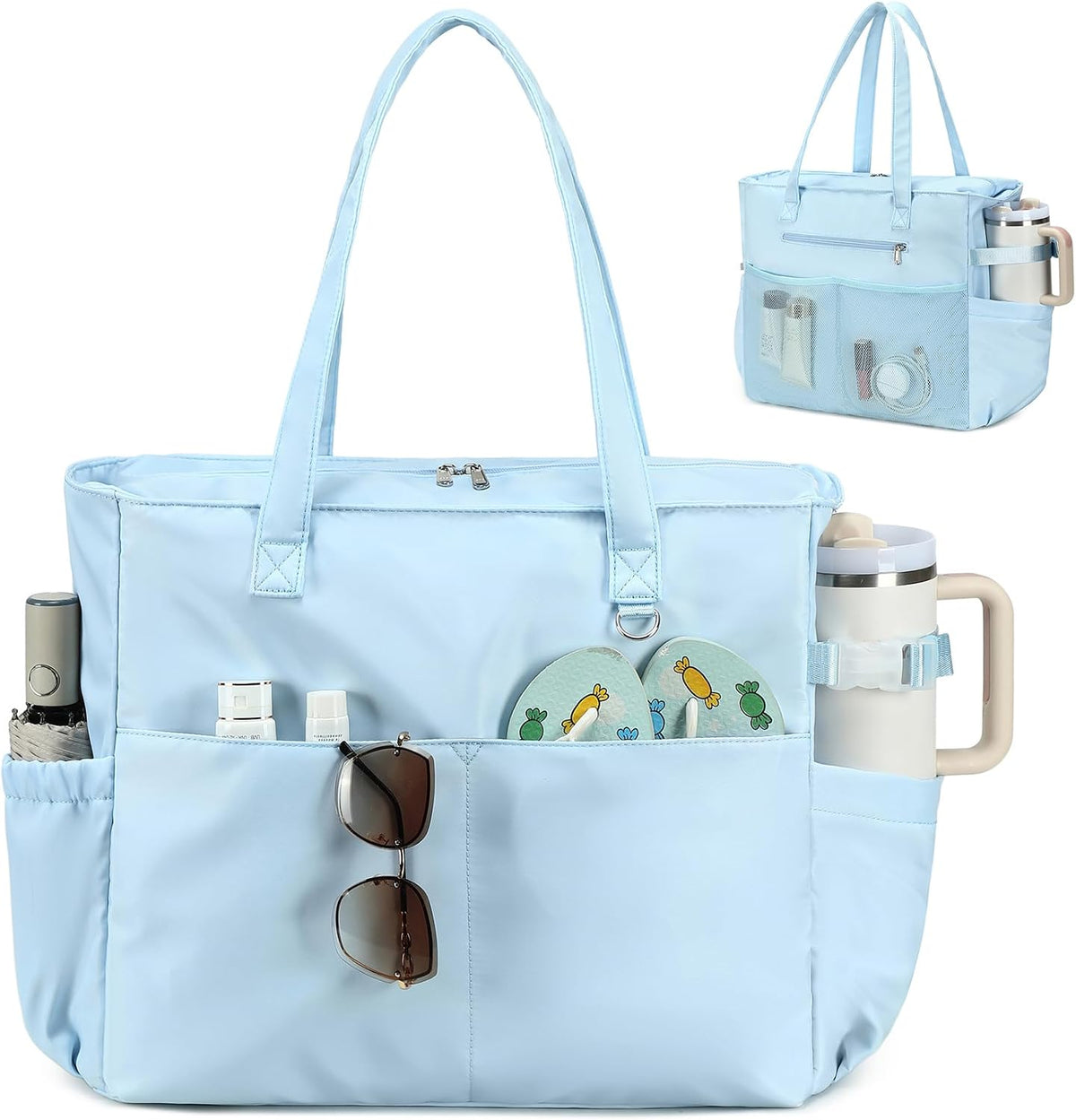 Spacious Outdoor Tote with Waterproof Wet Storage Compartment