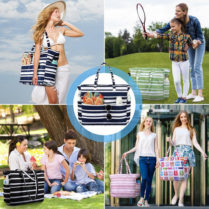 Spacious Waterproof Tote Bag with Zipper – Ideal for Beach, Travel, Gym