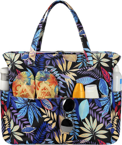 Spacious Waterproof Tote Bag with Zipper – Ideal for Beach, Travel, Gym