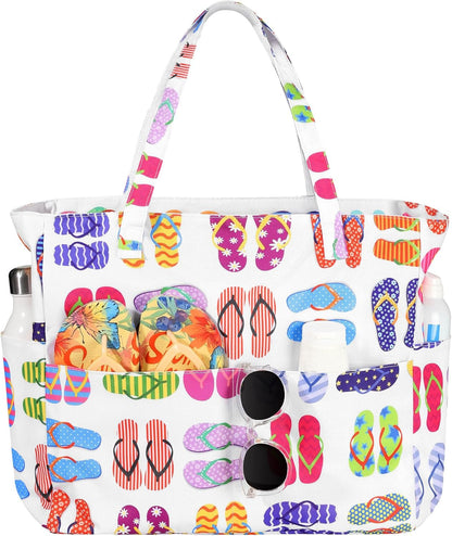 Spacious Waterproof Tote Bag with Zipper – Ideal for Beach, Travel, Gym
