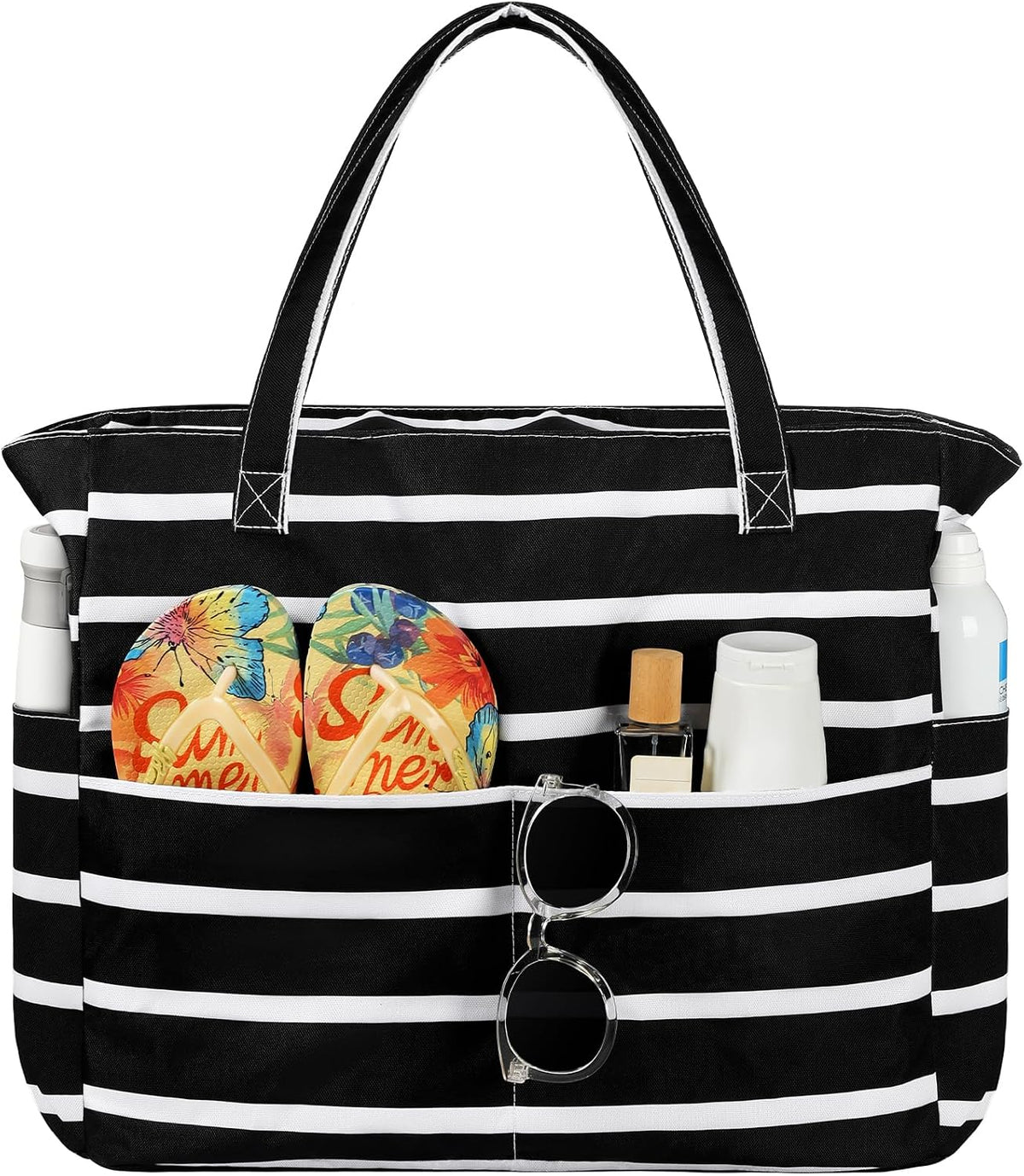 Spacious Waterproof Tote Bag with Zipper – Ideal for Beach, Travel, Gym