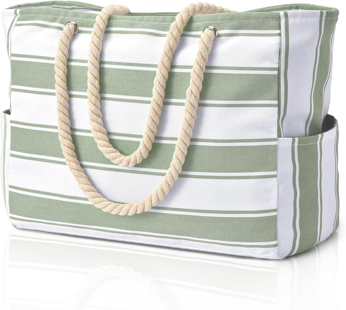 Spacious Waterproof Tote Bag with Multiple Compartments for Beach and Travel