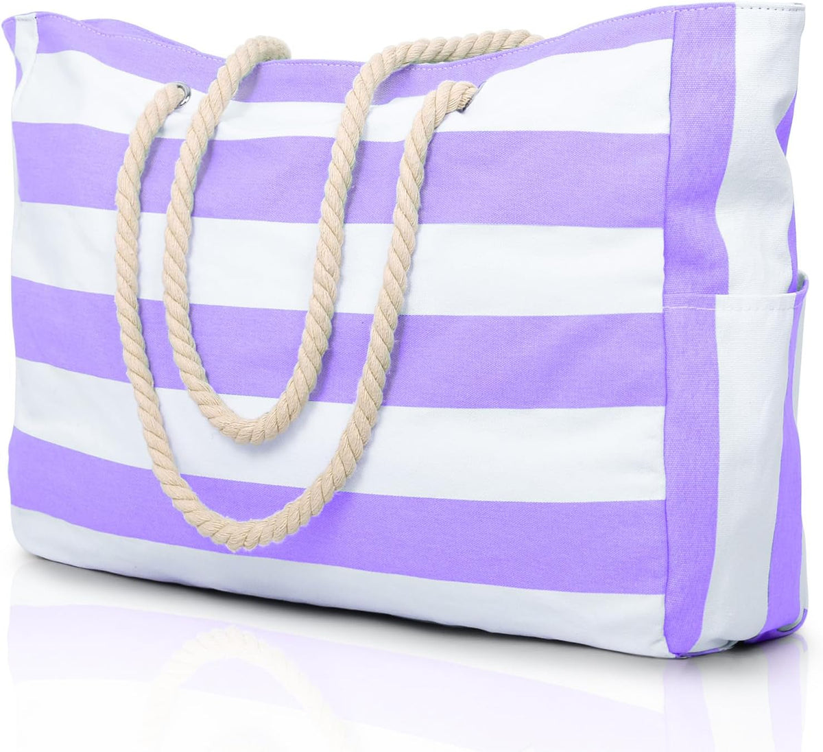 Oversized Waterproof Tote Bag with Secure Zipper for Beach Gear