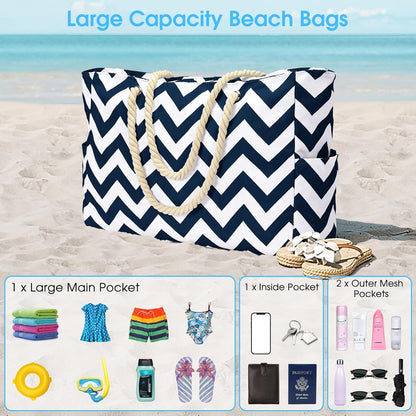 Spacious Waterproof Tote with Zip Closure for Everyday Essentials