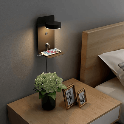 Adjustable Wall Light with Built-in Charging Station for Easy Use