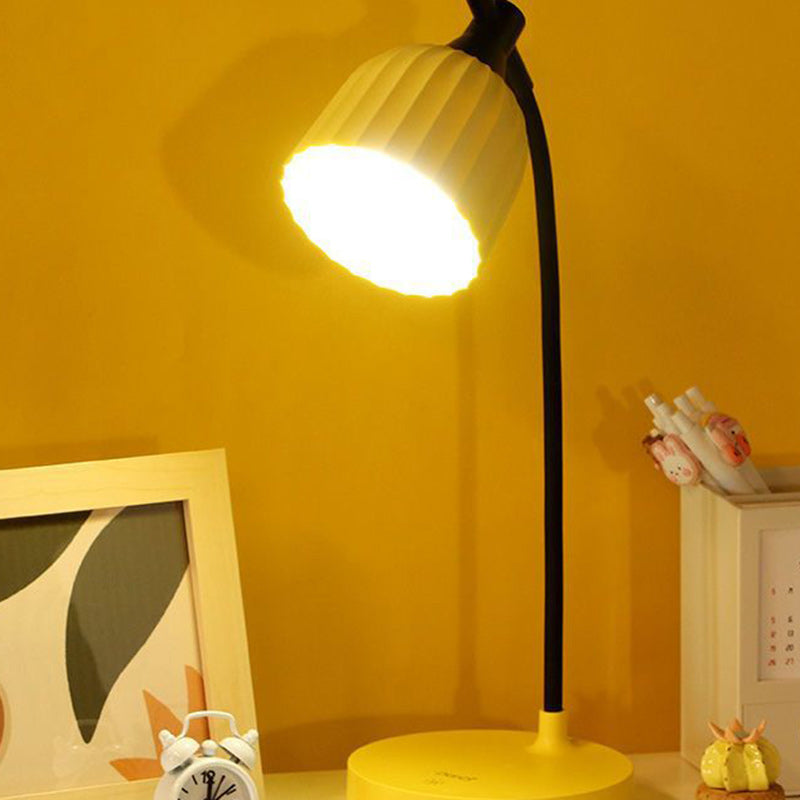 Adjustable Brightness LED Desk Lamp - Modern Minimalist for Small Areas