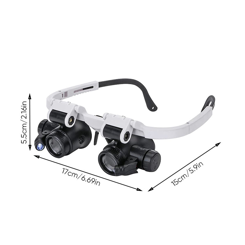 LED Magnifying Headband with Adjustable Dual-Eye Design for Comfort