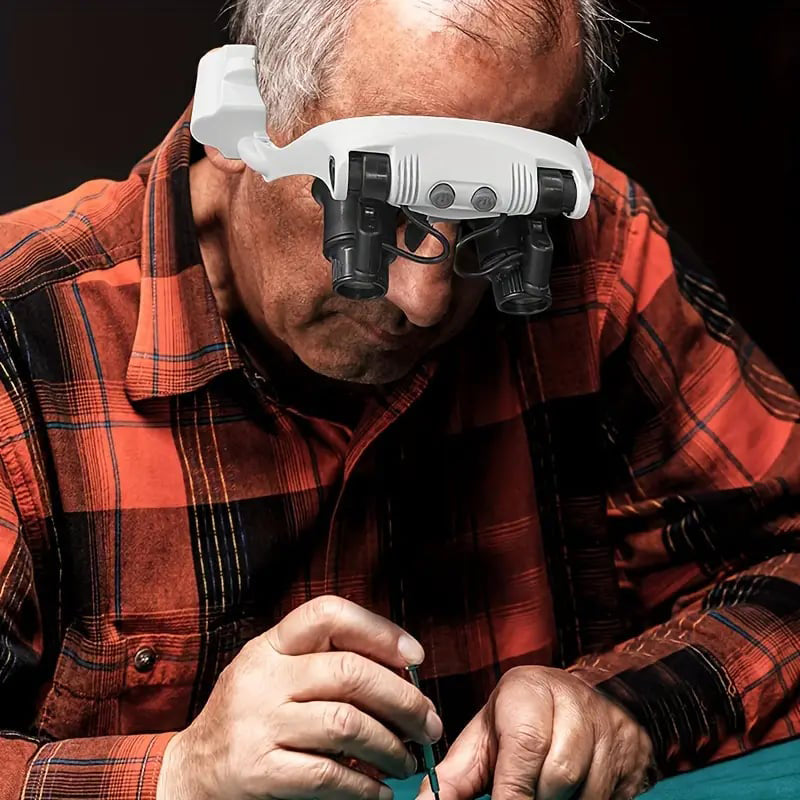 LED Magnifying Headband with Adjustable Dual-Eye Design for Comfort