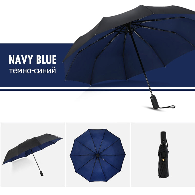 Wind-Resistant Storm Umbrella with Automatic Open Feature - All-Weather Durability