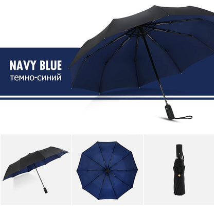 Wind-Resistant Storm Umbrella with Automatic Open Feature - All-Weather Durability