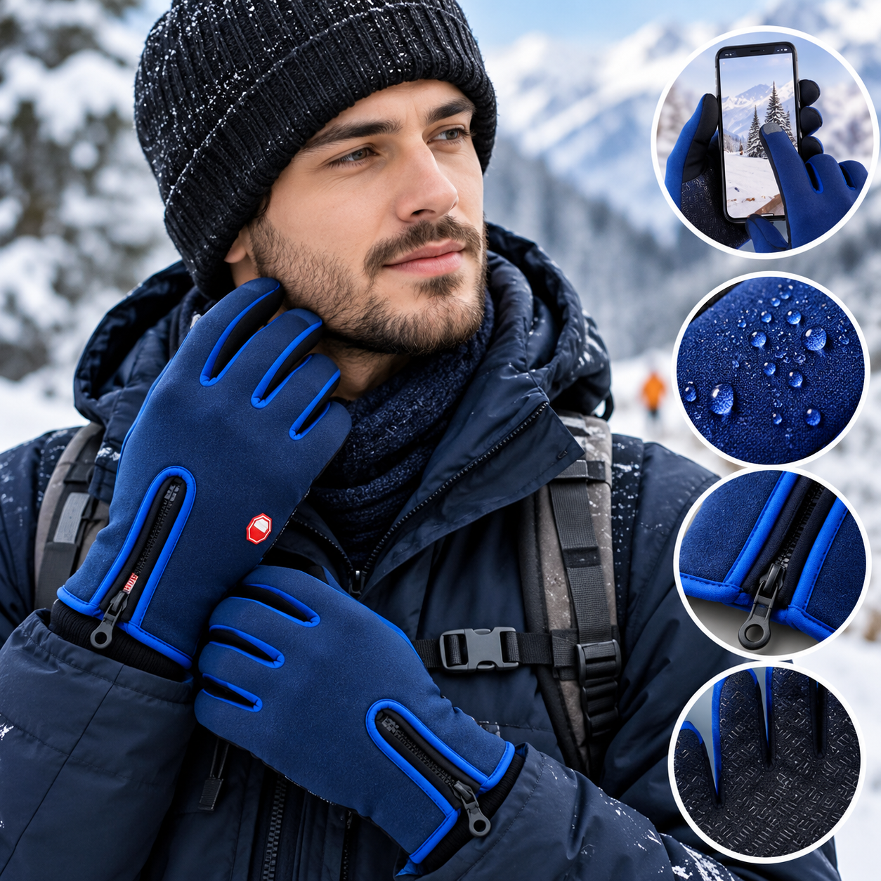 Winter Gloves for Skiing, Cycling, and Motorcycling – Waterproof Touchscreen, Thermal Insulation, Windproof, Non-Slip Grip for Men and Women