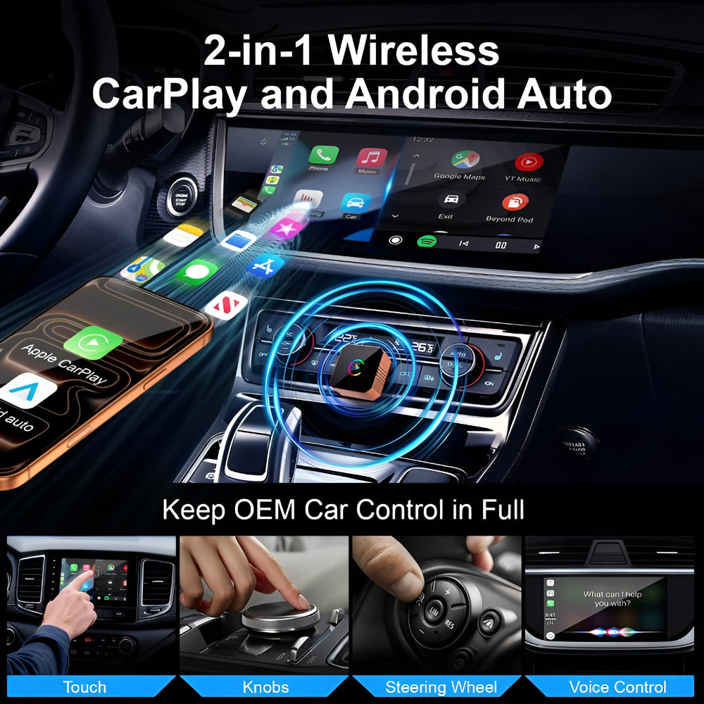 Compact USB Wireless Adapter for CarPlay – Automatic Reconnect and Connectivity