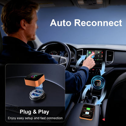 Compact USB Wireless Adapter for CarPlay – Automatic Reconnect and Connectivity