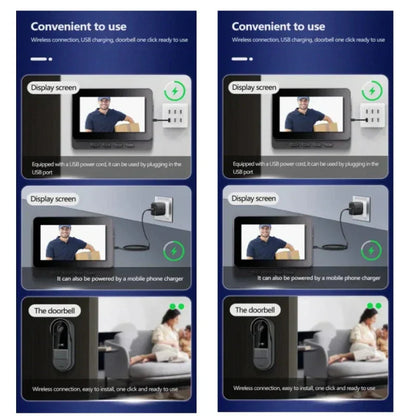 HD Night Vision Wireless Doorbell with Intercom and 4.3-Inch Display