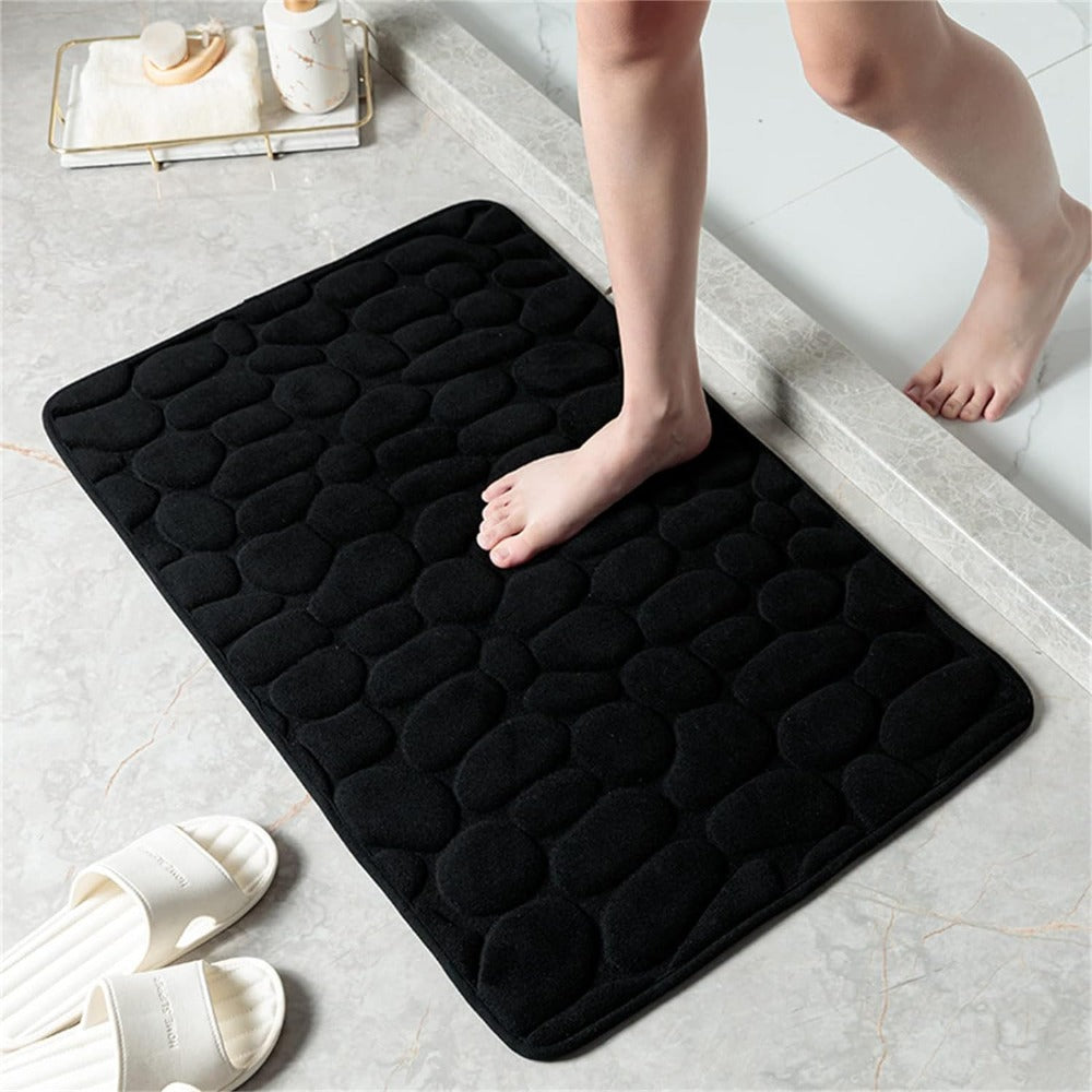 Quick-Drying Bath Mat with Non-Slip Pebble Design