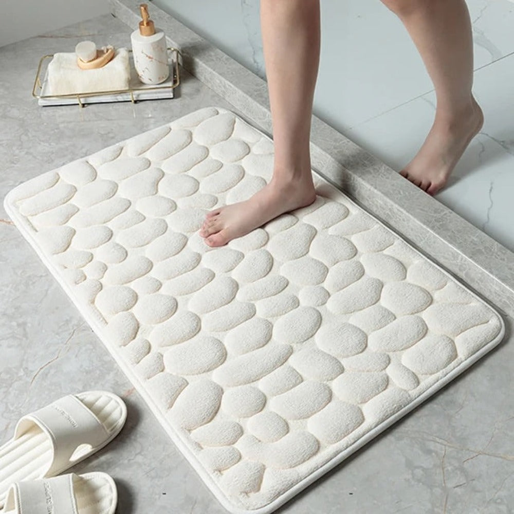 Quick-Drying Bath Mat with Non-Slip Pebble Design