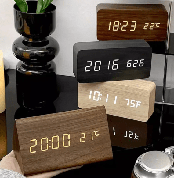 Table Clock with Triangular LED Display