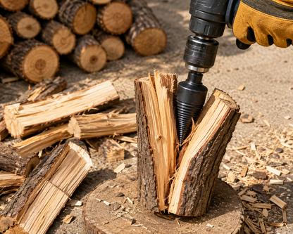 Firewood Splitter Drill Bit - High Carbon Steel with Round, Square, Hex Shank