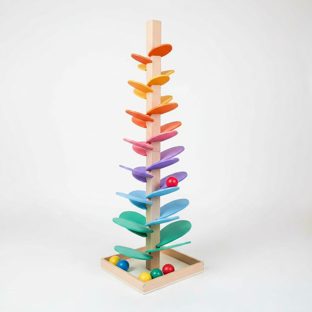 Colorful Wooden Toy Tower Made from Eco-Friendly Materials for Early Learning