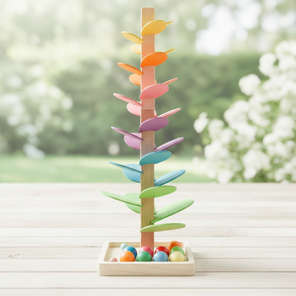 Colorful Wooden Toy Tower Made from Eco-Friendly Materials for Early Learning