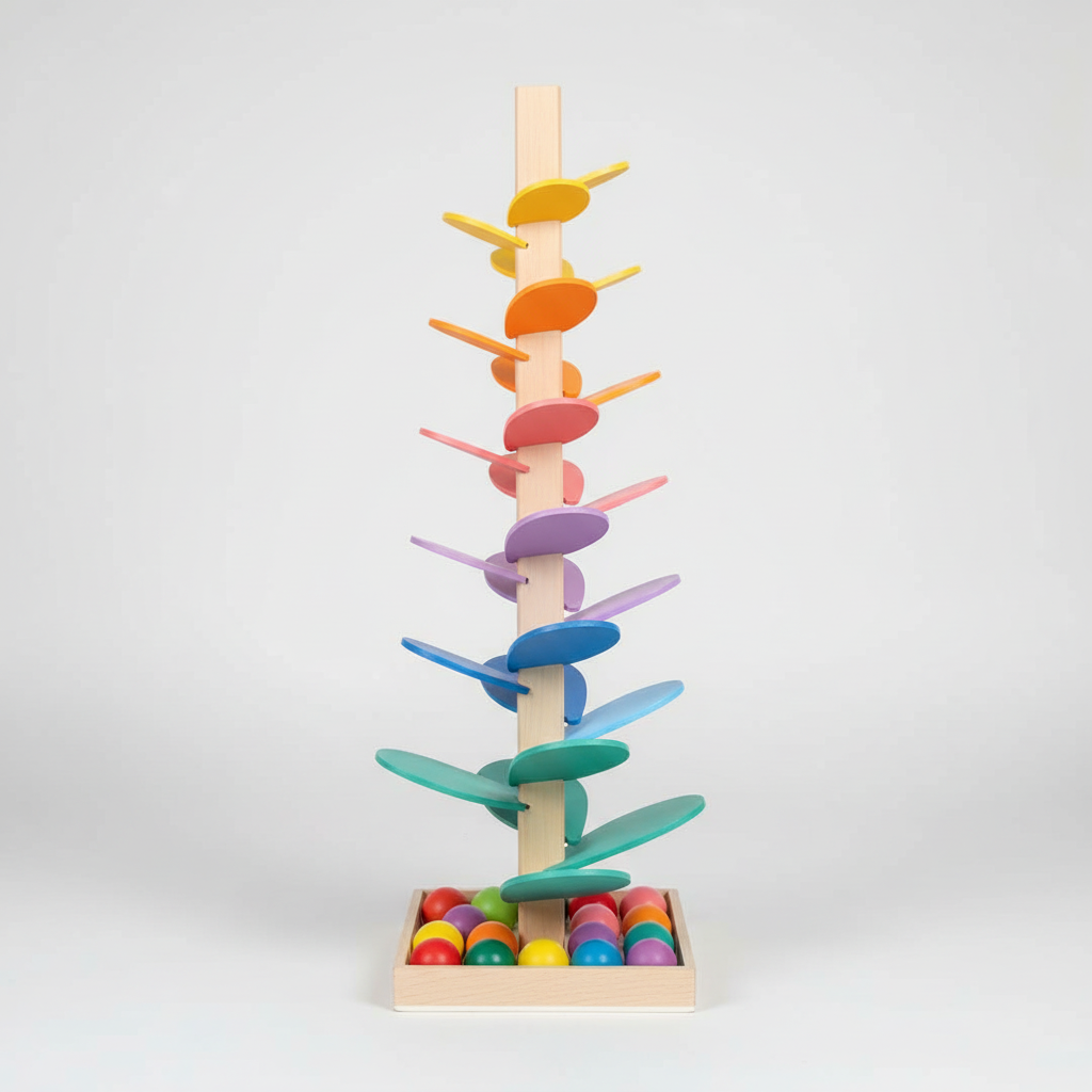 Colorful Wooden Toy Tower Made from Eco-Friendly Materials for Early Learning