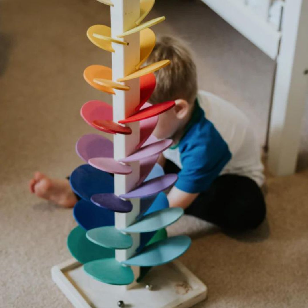Colorful Wooden Toy Tower Made from Eco-Friendly Materials for Early Learning