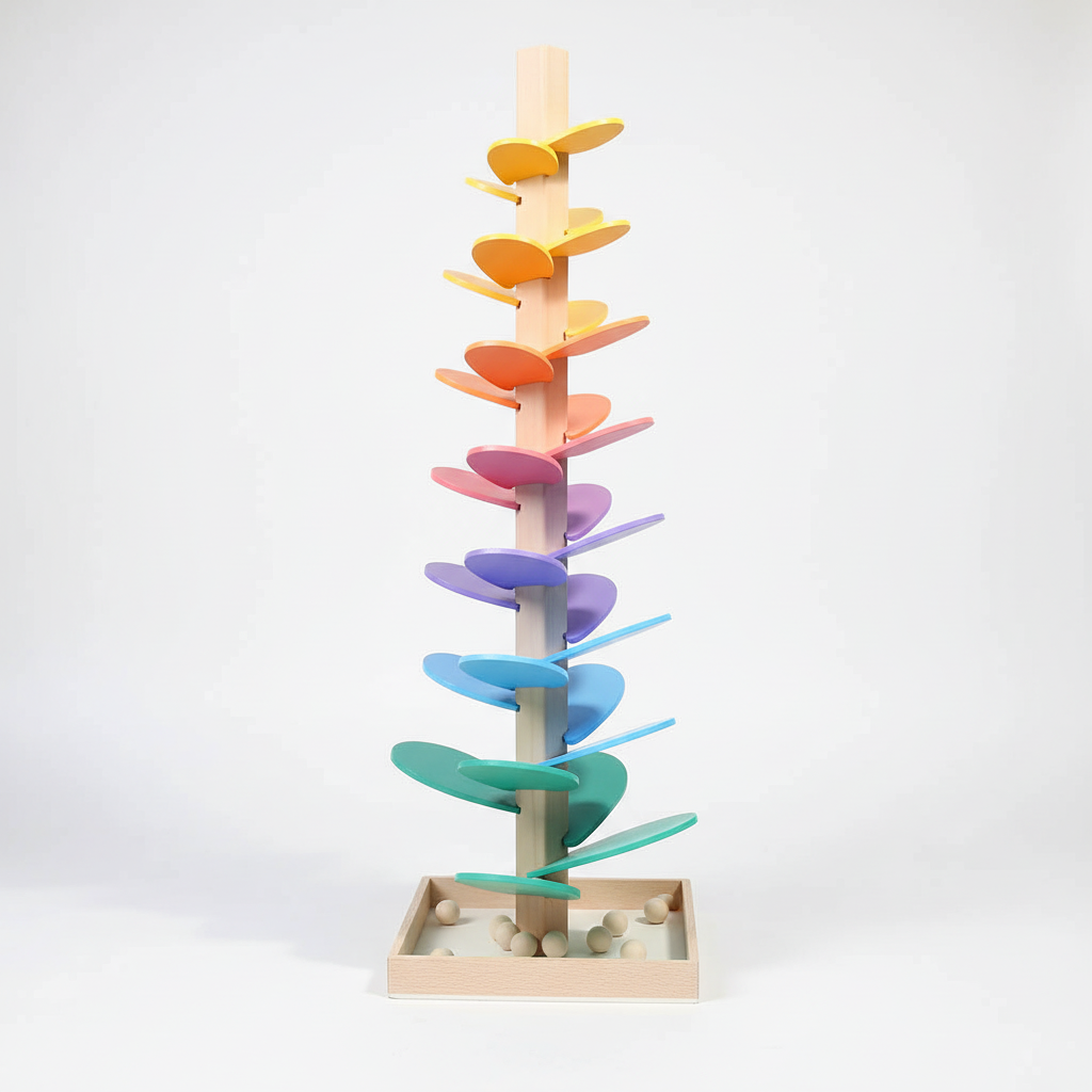 Colorful Wooden Toy Tower Made from Eco-Friendly Materials for Early Learning