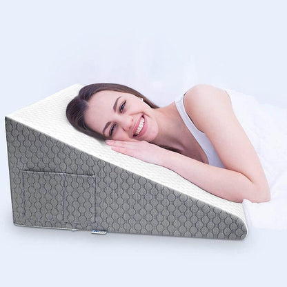 Inclined Memory Foam Bed Pillow for Acid Reflux Relief with Washable Cover and Carrying Handle