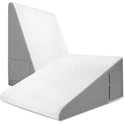 Inclined Memory Foam Bed Pillow for Acid Reflux Relief with Washable Cover and Carrying Handle