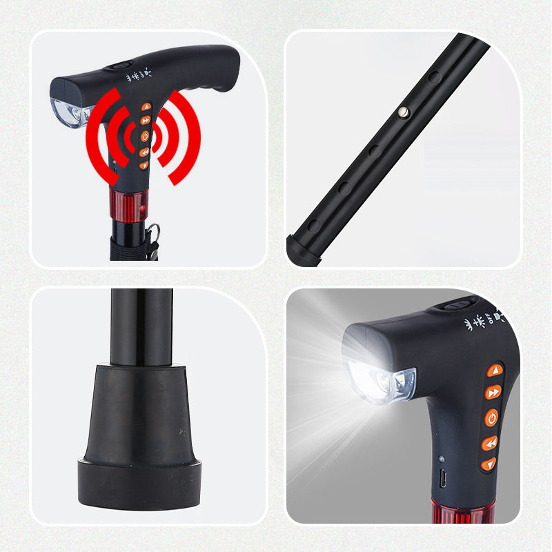 Versatile Walking Cane with LED Light and FM Radio