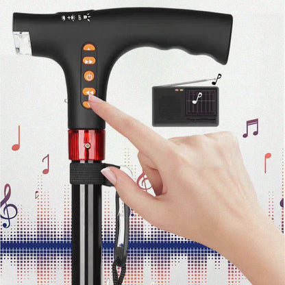 Versatile Walking Cane with LED Light and FM Radio