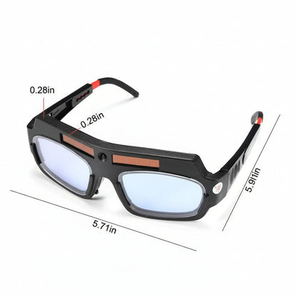Solar-Powered Auto-Dimming Welding Glasses with UV Shield