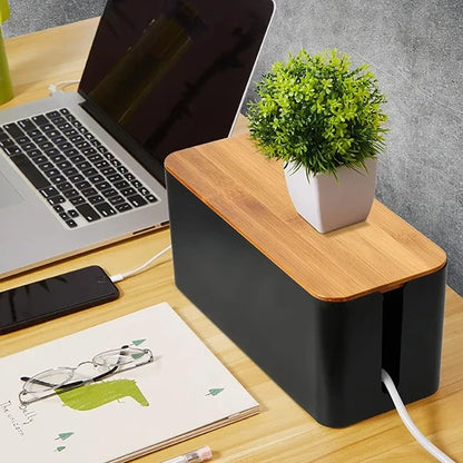 Smart Cable Management Box with Side Access and Secure Lid