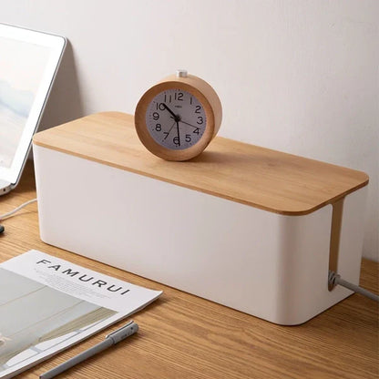 Smart Cable Management Box with Side Access and Secure Lid