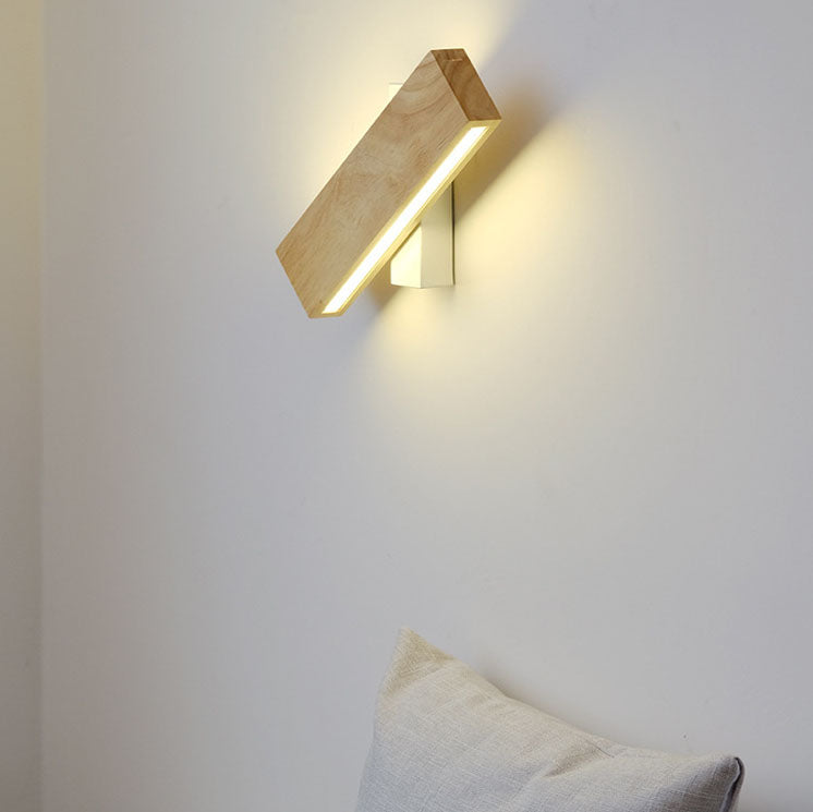 Rotatable LED Wall Light - Elegant Minimalist Design in Wood