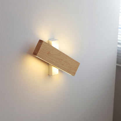 Rotatable LED Wall Light - Elegant Minimalist Design in Wood