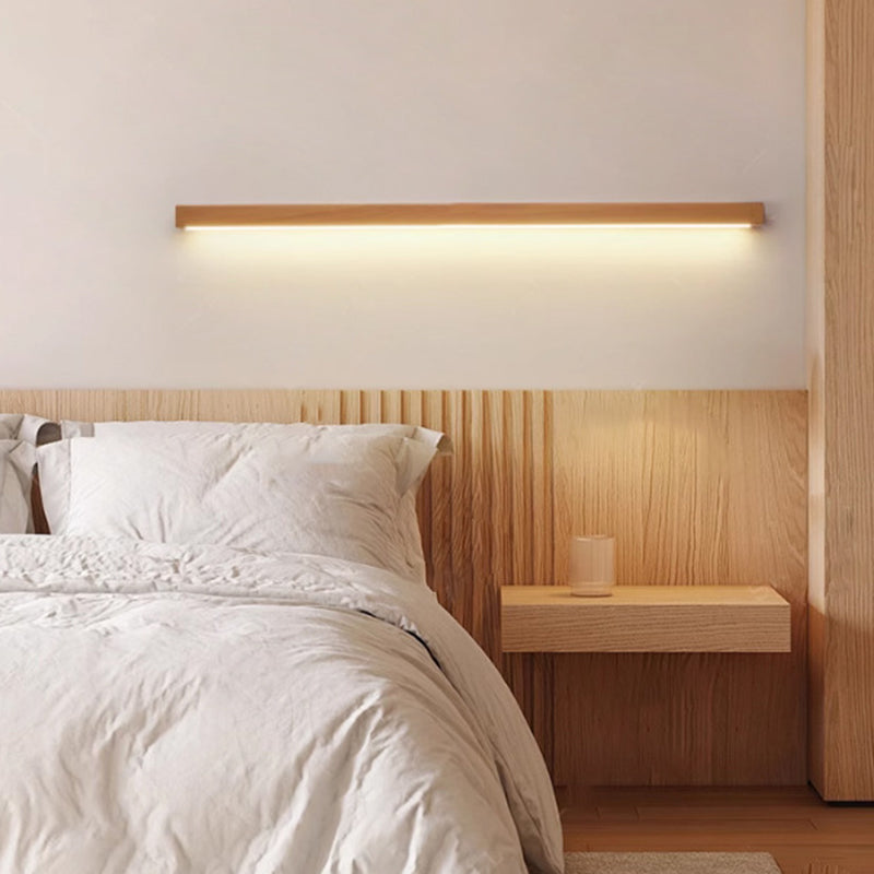 Modern Solid Wood LED Wall Sconce Light - Elegant Design