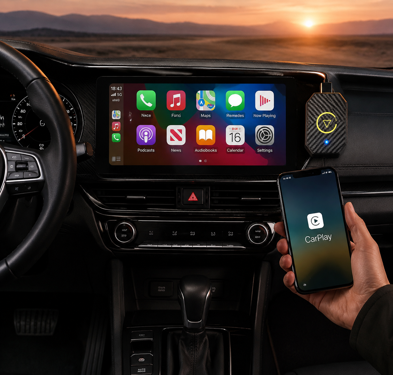 Plug and Play Smart Box for Factory Wired Head Units - Wireless CarPlay & Android Auto Adapter