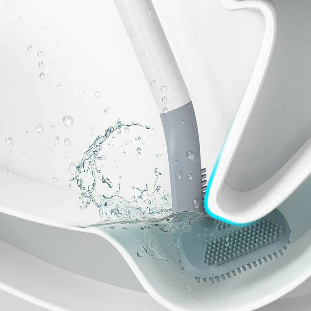 Innovative Wall-Mounted Silicone Toilet Cleaner with Flexible Design