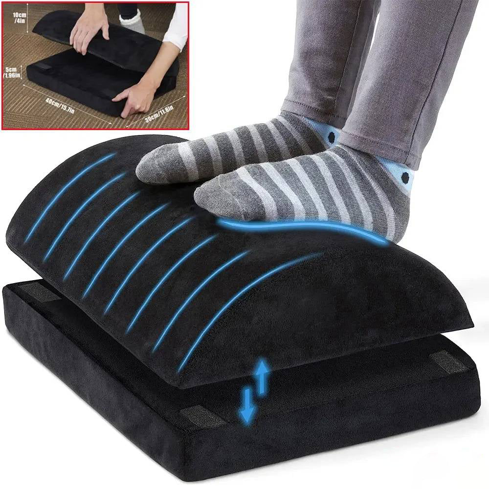 Ergonomic Footrest with Customizable Height and Washable Cover