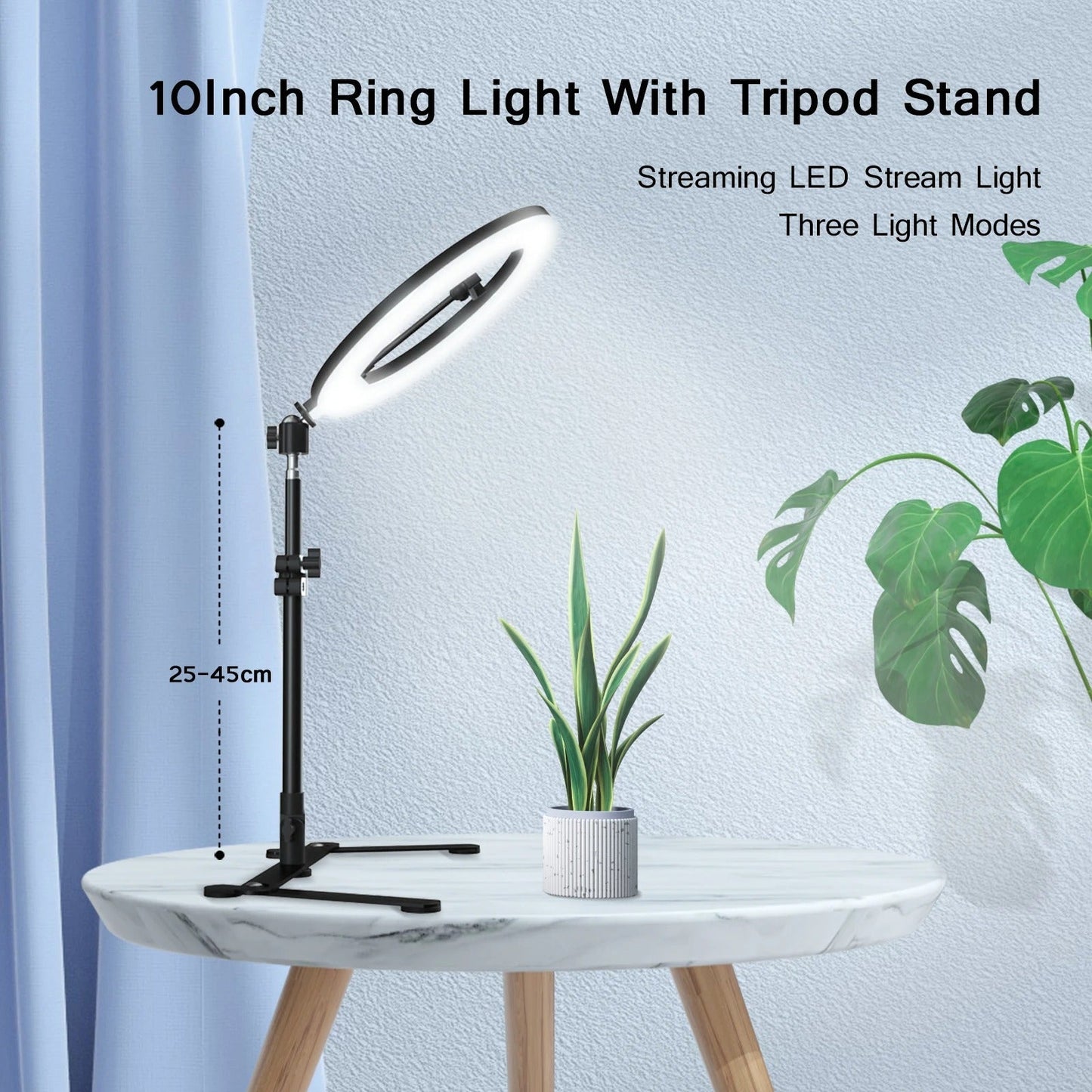 Illuminating Circle Light with Adjustable Phone Holder & Tripod