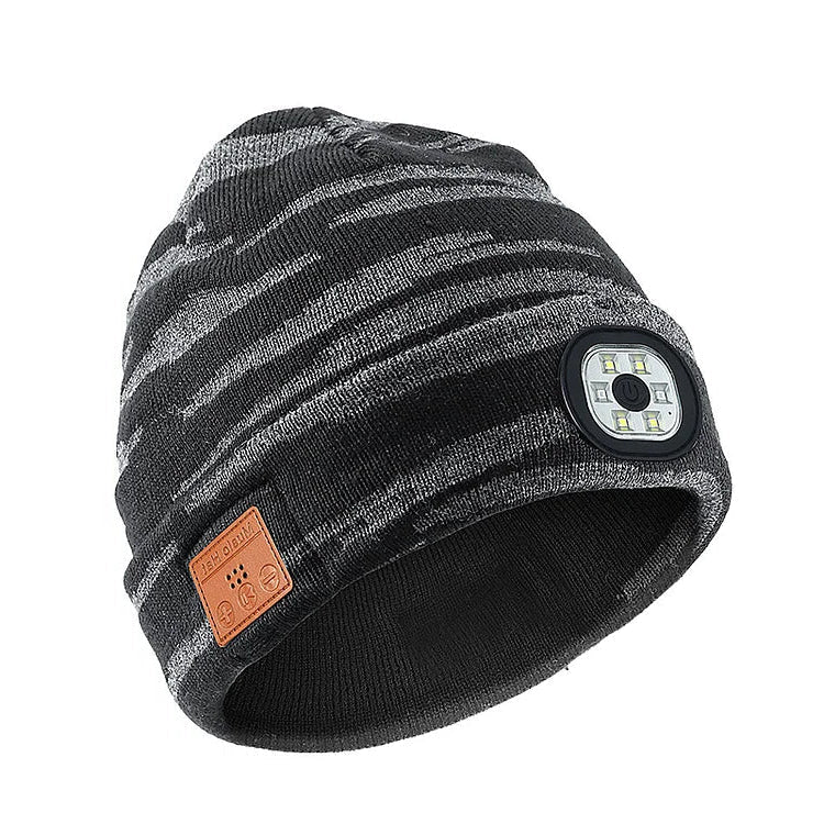 Smart Beanie with LED Light and Wireless Audio System
