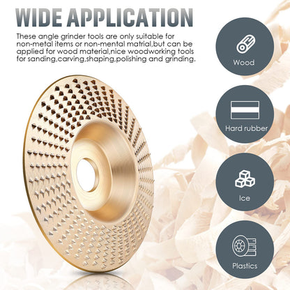 Versatile Wood Shaping Disc Set for Angle Grinders - 3 Profiles