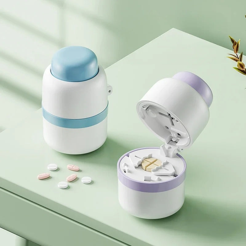 Precision Pill Cutter with Storage and Safety Features