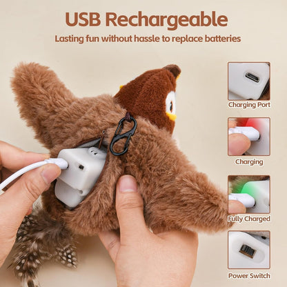 Engaging Plush Cat Playmate with Motion-Activated Sounds and Rechargeable Battery