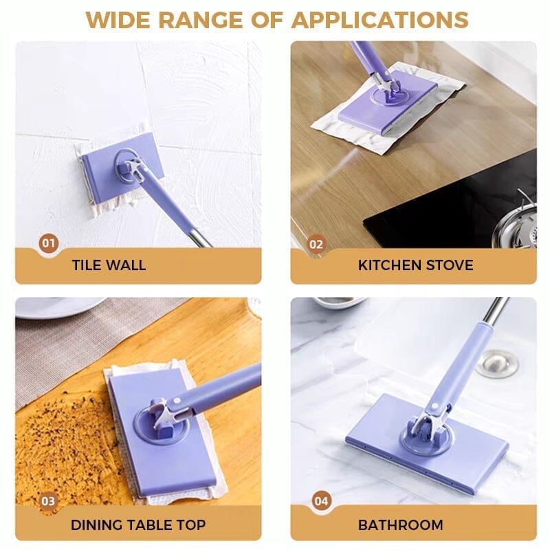 Effortless Mop with Automatic Cloth Change and Flexible Head