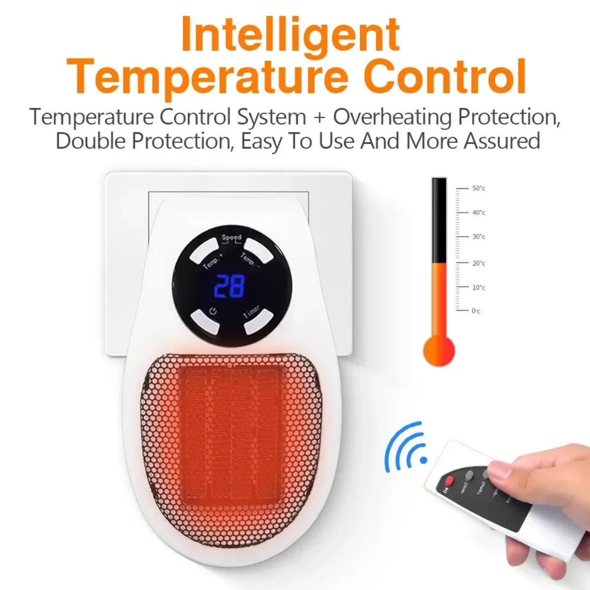 Compact Electric Heater with Safety Features for Personal Spaces