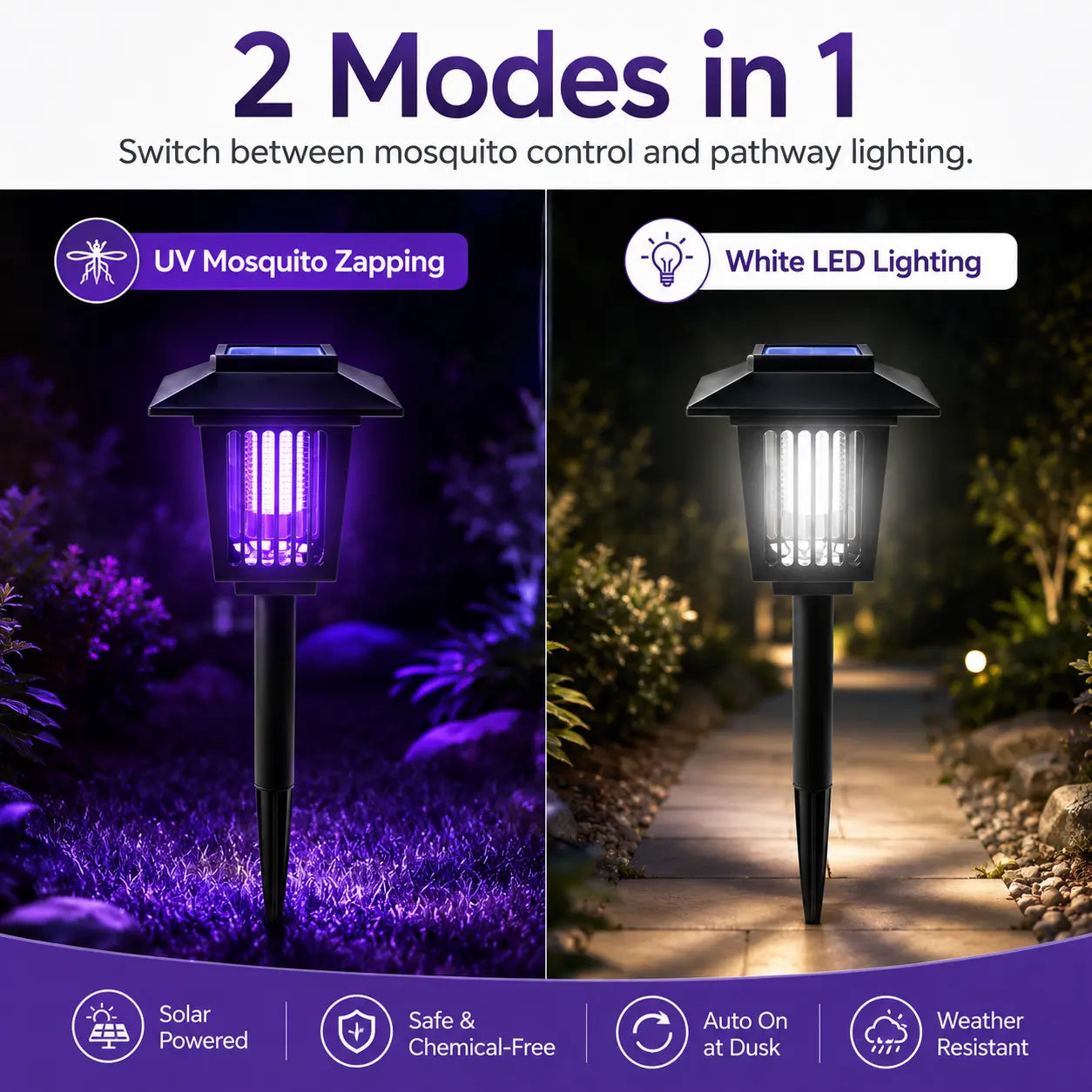 Eco-Friendly Insect Zapper & Pathway Light with Smart Sensor