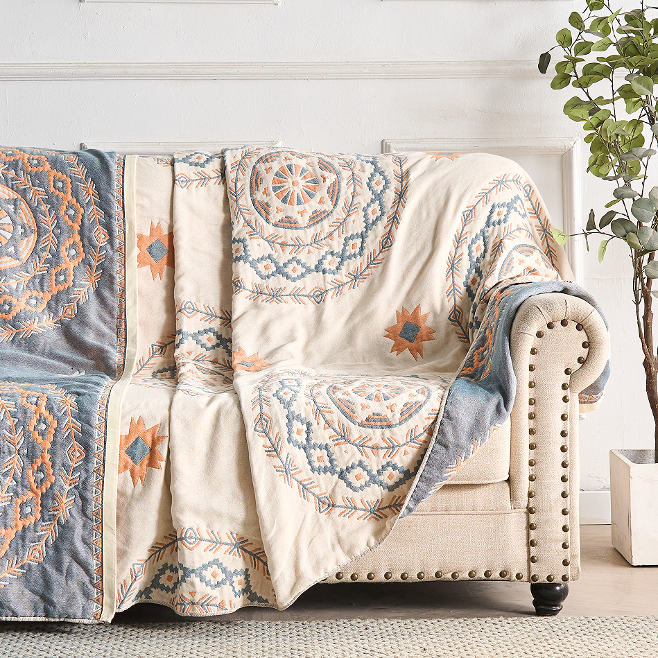 Throw Blanket with Mandala Design