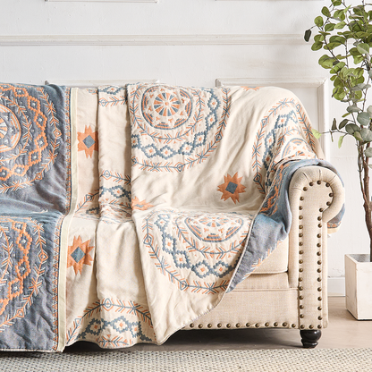 Throw Blanket with Mandala Design